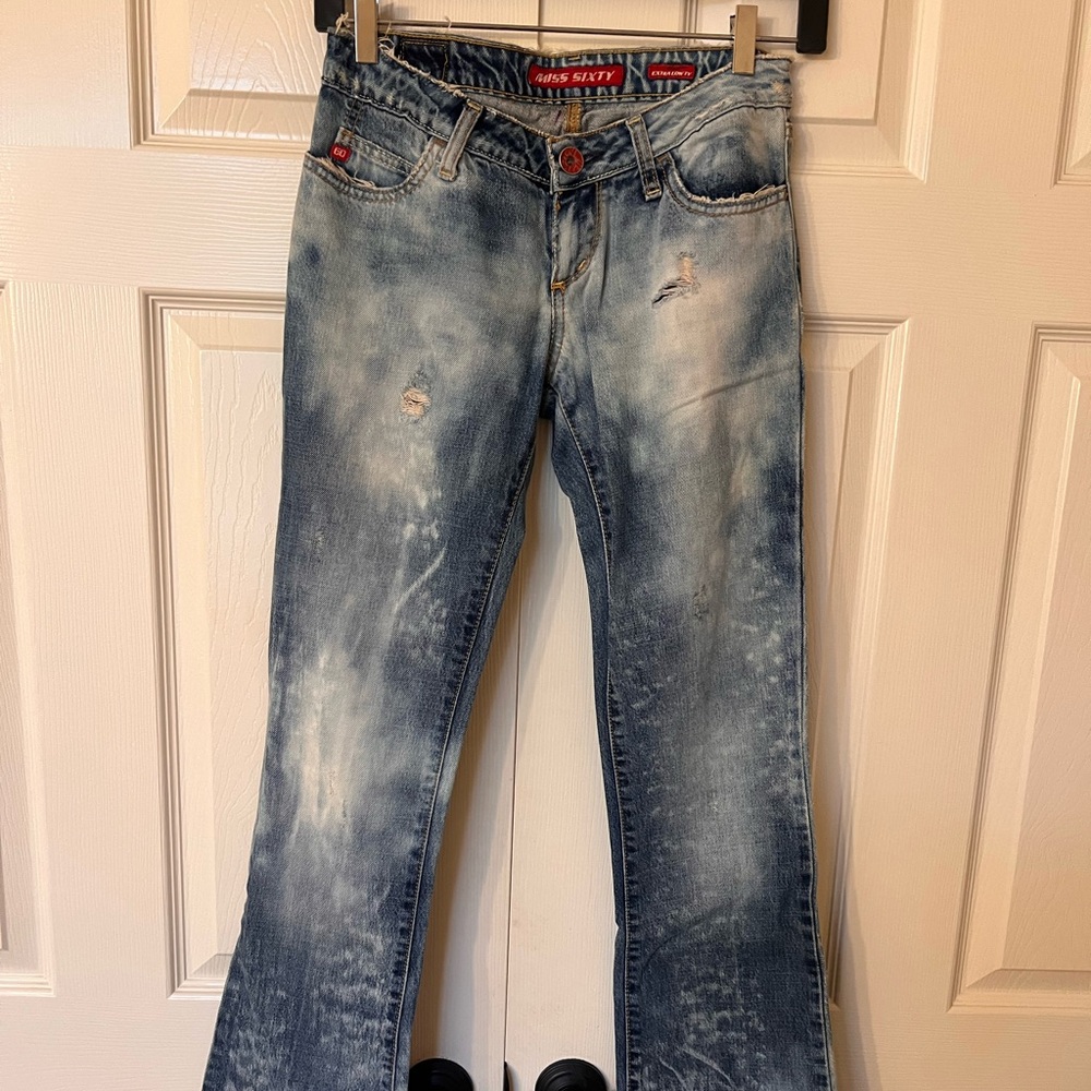 MISS SIXTY Super Low Flare Jeans, size 25